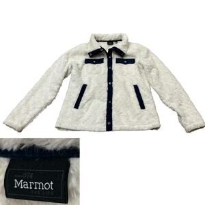 Marmot White Fuzzy Fleece Snap Jacket Soft Sherpa / Women’s Medium –